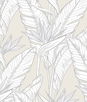 Stacy Garcia Home Peel & Stick Birds of Paradise Pearl Grey & Metallic Silver Wallpaper