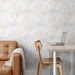 Stacy Garcia Home Peel &amp; Stick Birds of Paradise Pearl Grey &amp; Metallic Silver Wallpaper thumbnail image 3 of 4