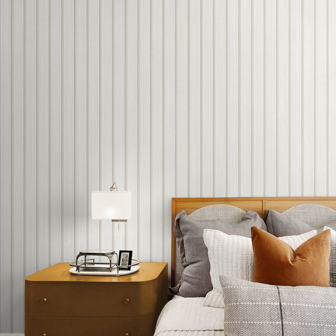 Stacy Garcia Home Peel &amp; Stick Faux Wooden Slats Dove Wallpaper image 4 of 4