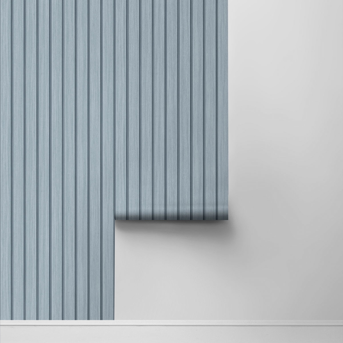 Stacy Garcia Home Peel &amp; Stick Faux Wooden Slats Blue Skies Wallpaper image 2 of 4