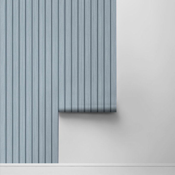 Stacy Garcia Home Peel &amp; Stick Faux Wooden Slats Blue Skies Wallpaper image 2 of 4