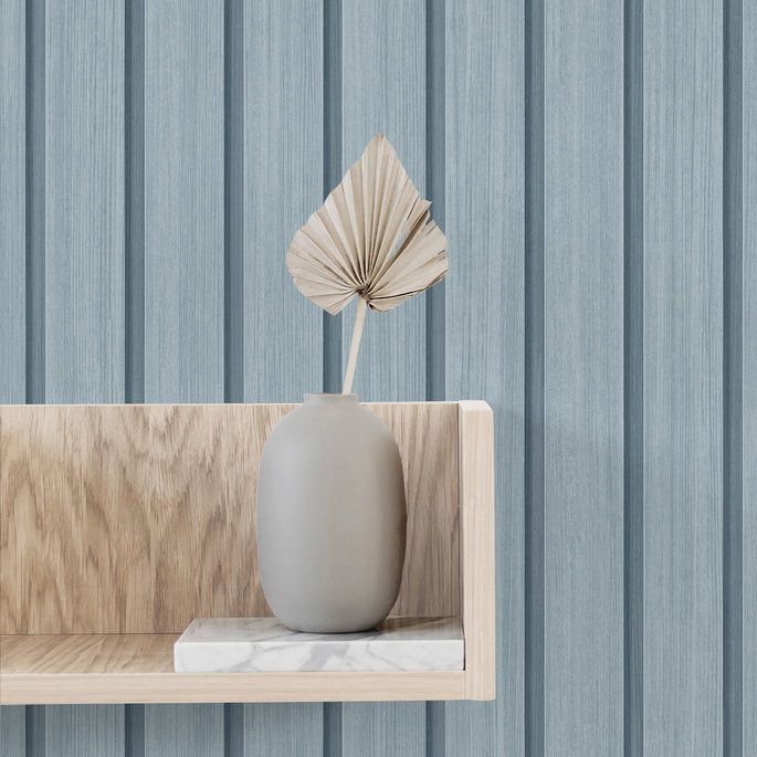 Stacy Garcia Home Peel &amp; Stick Faux Wooden Slats Blue Skies Wallpaper image 3 of 4