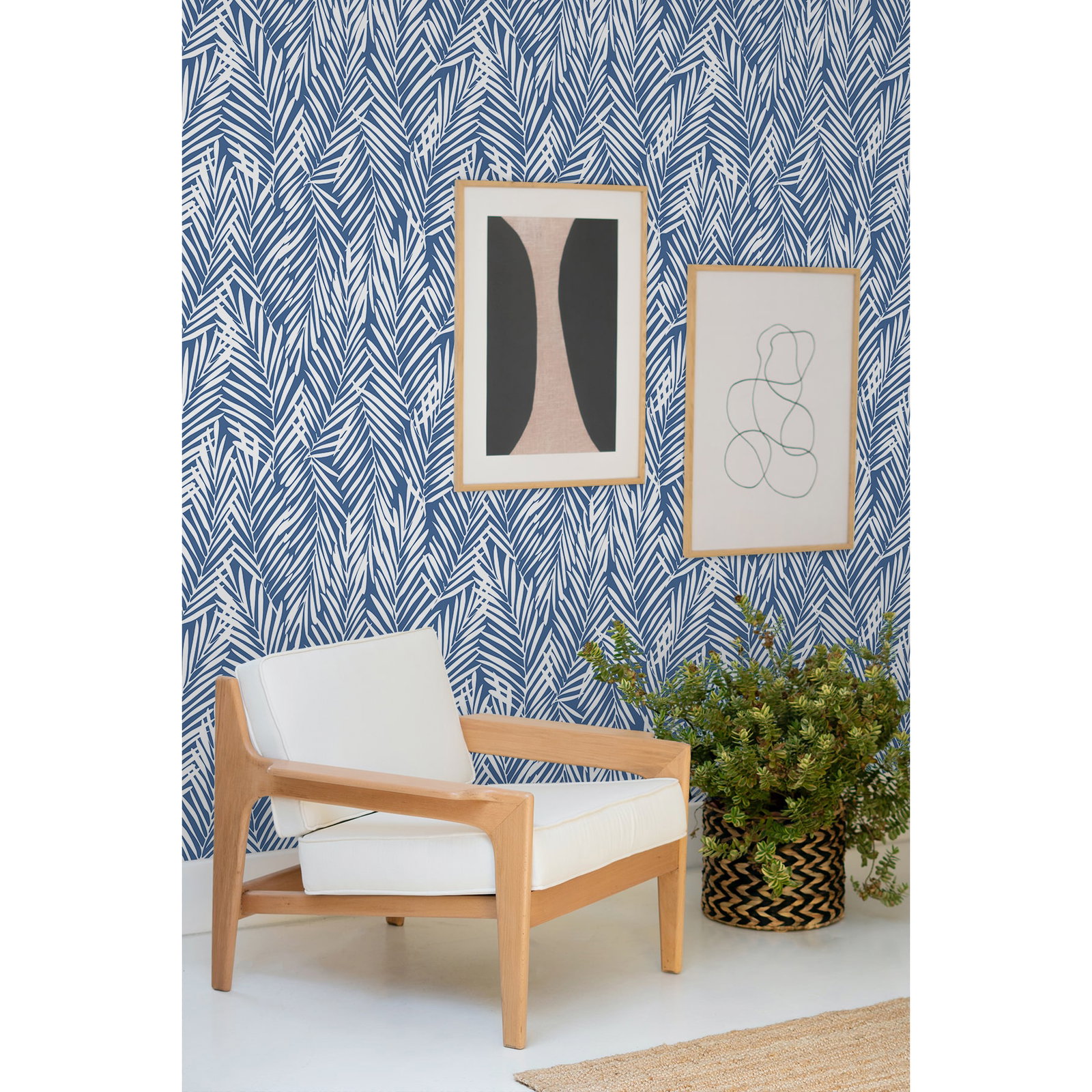 Stacy Garcia Home Peel & Stick Mod Palm Coastal Blue Wallpaper ...