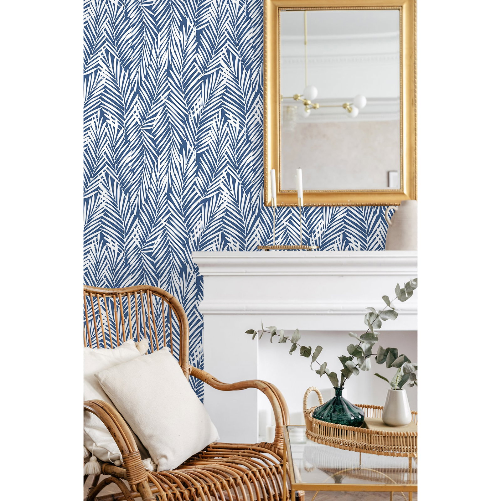 Stacy Garcia Home Peel & Stick Mod Palm Coastal Blue Wallpaper ...