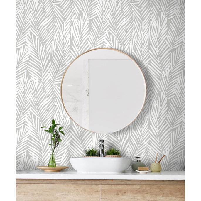 Stacy Garcia Home Peel &amp; Stick Mod Palm Harbor Grey Wallpaper image 4 of 5