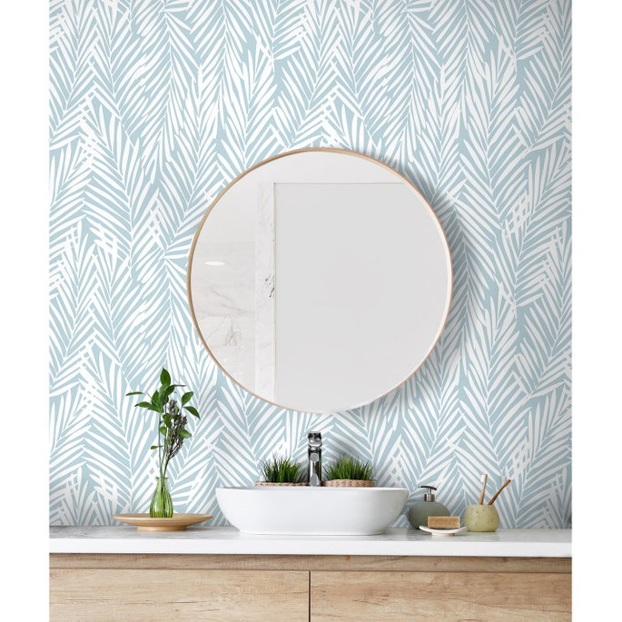 Stacy Garcia Home Peel &amp; Stick Mod Palm Blue Skies Wallpaper image 3 of 5