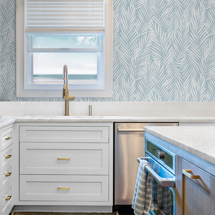 Stacy Garcia Home Peel &amp; Stick Mod Palm Blue Skies Wallpaper image 5 of 5