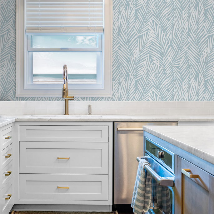 Stacy Garcia Home Peel &amp; Stick Mod Palm Blue Skies Wallpaper image 5 of 5