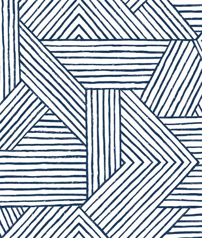 Stacy Garcia Home Peel & Stick Etched Geometric Navy Blue Wallpaper