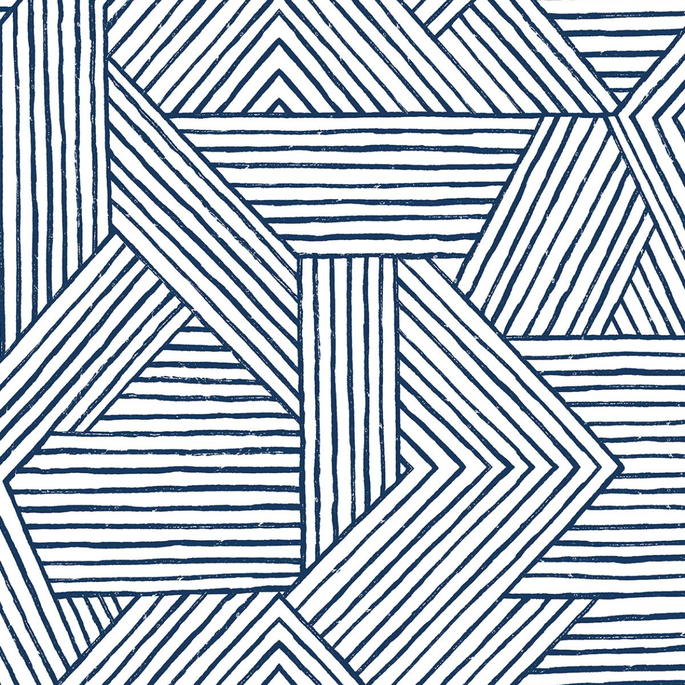Stacy Garcia Home Peel &amp; Stick Etched Geometric Navy Blue Wallpaper image 1 of 5