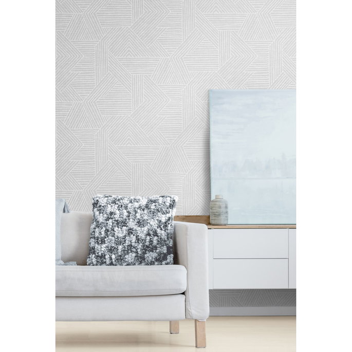 Stacy Garcia Home Peel &amp; Stick Etched Geometric Salt Glaze Wallpaper image 2 of 5