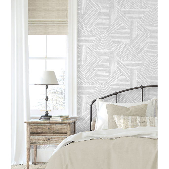 Stacy Garcia Home Peel &amp; Stick Etched Geometric Salt Glaze Wallpaper image 3 of 5