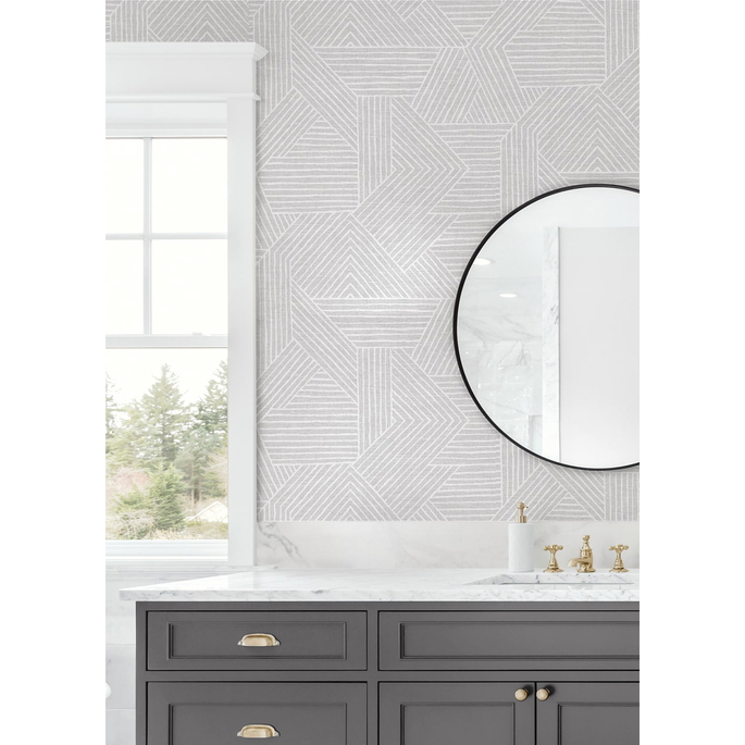 Stacy Garcia Home Peel &amp; Stick Etched Geometric Salt Glaze Wallpaper image 4 of 5