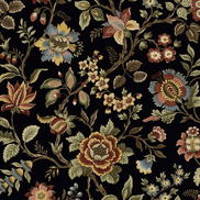Stacy Garcia Home Peel & Stick Jacobean Floral Trail Ebony Wallpaper