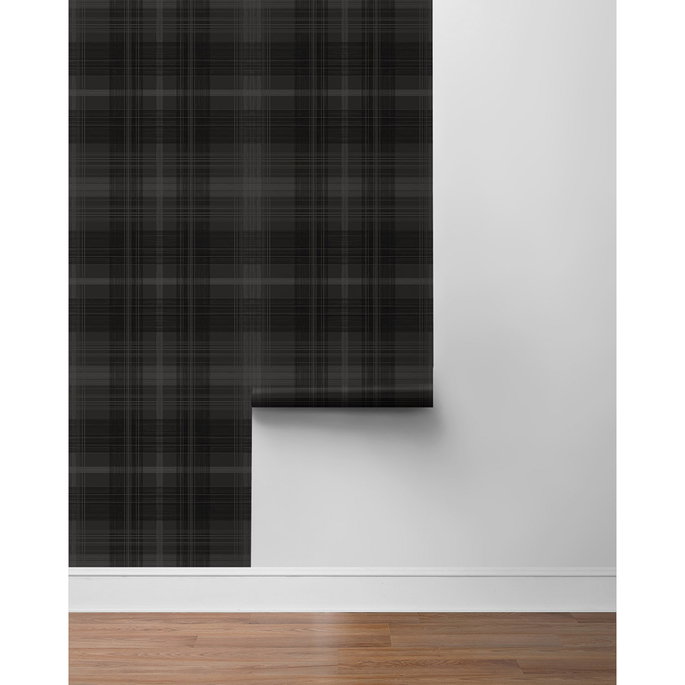 Stacy Garcia Home Peel &amp; Stick Crossroads Plaid Wrought Iron Wallpaper image 6 of 6