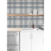 Stacy Garcia Home Peel &amp; Stick Crossroads Plaid Argos Grey &amp; Blue Wallpaper thumbnail image 4 of 6