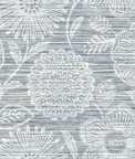 Stacy Garcia Home Peel & Stick Faux Grass Floral Bluestone Wallpaper