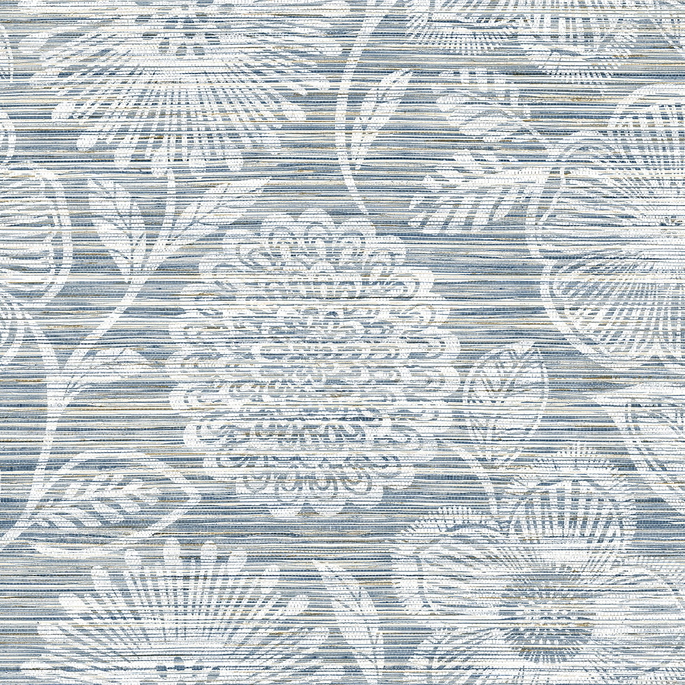 Stacy Garcia Home Peel &amp; Stick Faux Grass Floral Bluestone Wallpaper image 1 of 6