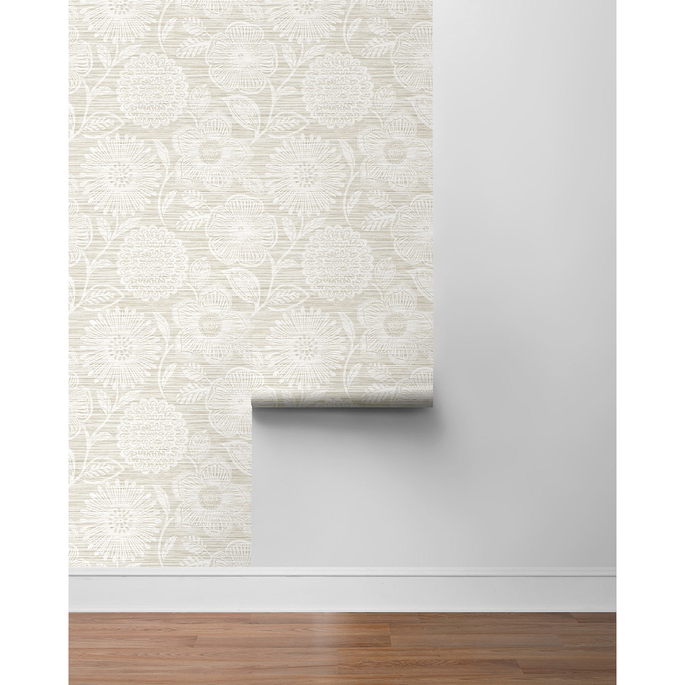 Stacy Garcia Home Peel &amp; Stick Faux Grass Floral Sand Wallpaper image 6 of 6