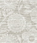 Stacy Garcia Home Peel & Stick Faux Grass Floral Harbor Grey Wallpaper