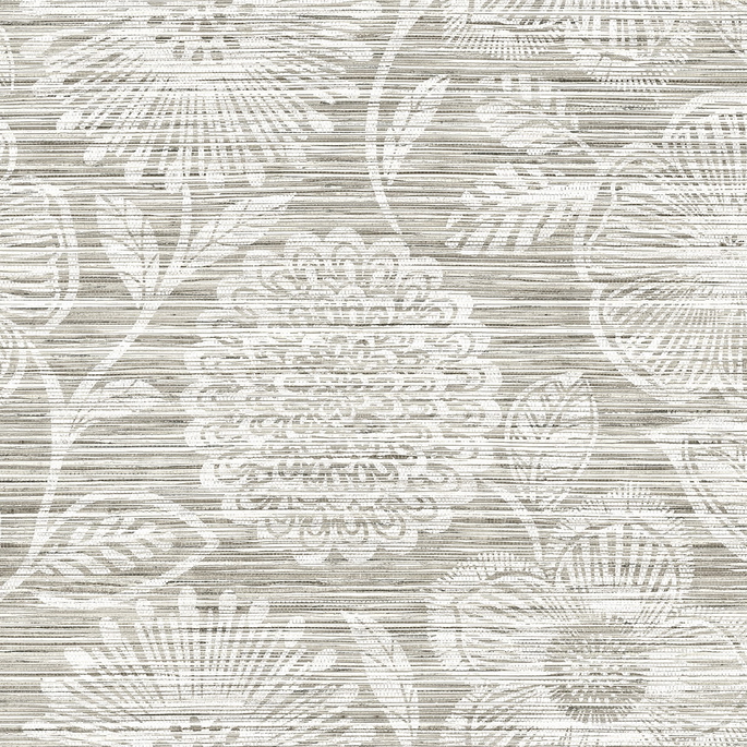Stacy Garcia Home Peel &amp; Stick Faux Grass Floral Harbor Grey Wallpaper image 1 of 6