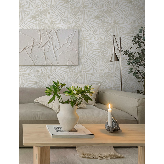 Stacy Garcia Home Peel &amp; Stick Fossil Palm Natural Wallpaper image 3 of 6