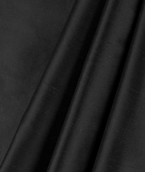 Premium Black Silk Shantung Fabric