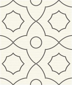 Seabrook Designs Highland Mills White & Black Wallpaper