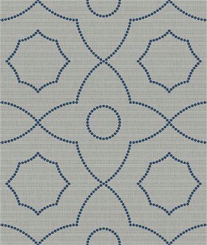 Seabrook Designs Highland Mills Blue & Metallic Silver Wallpaper