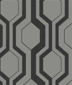 Seabrook Designs Slate Hill Black & Metallic Silver Wallpaper