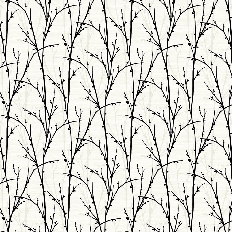 Seabrook Designs Deer Park Black & White Wallpaper