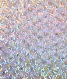 Shattered Glass Hologram Spandex Silver Fabric