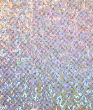 Shattered Glass Hologram Spandex Silver Fabric
