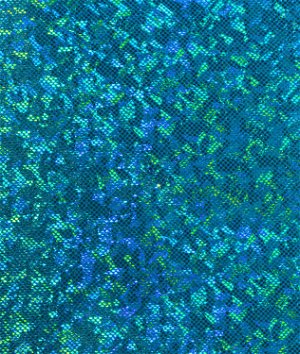 Shattered Glass Hologram Spandex Turquoise Fabric