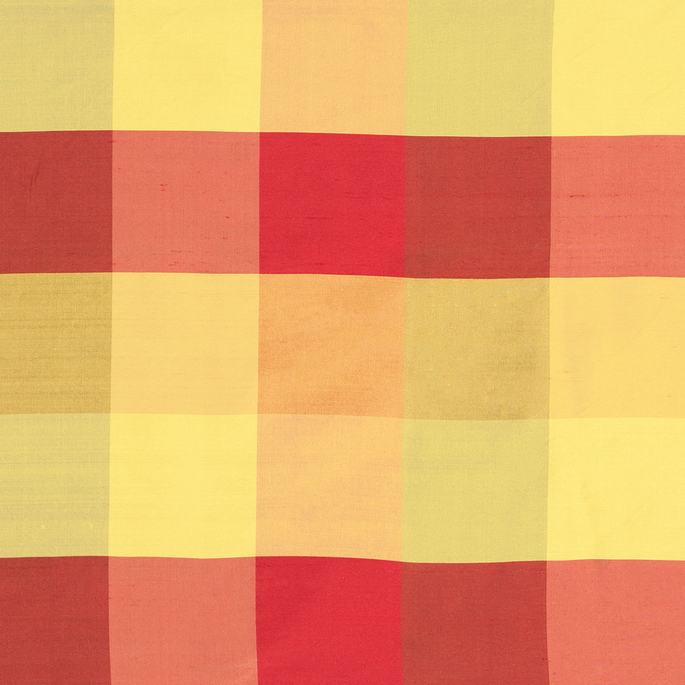 RK Classics Madelyn Silk Dupioni Plaid Red Rose Fabric image 1 of 2