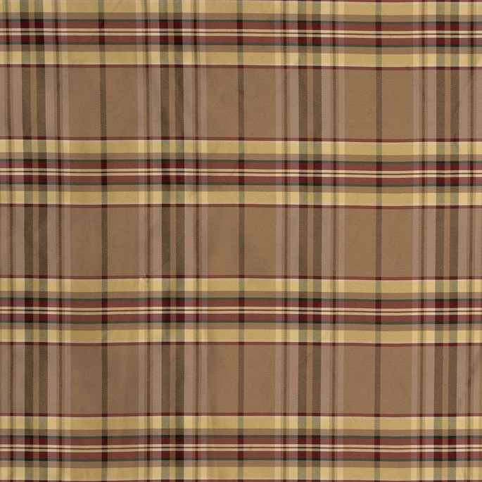 RK Classics Kate Silk Taffeta Plaid Khaki Fabric image 1 of 3