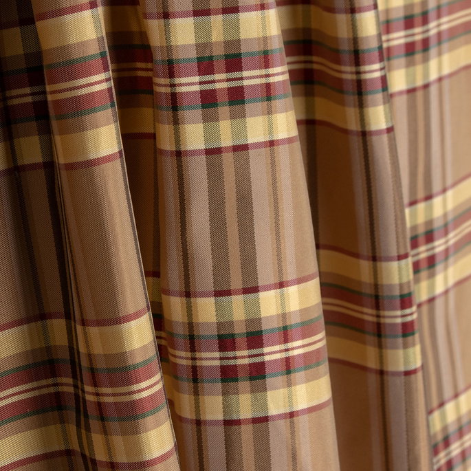 RK Classics Kate Silk Taffeta Plaid Khaki Fabric image 2 of 3