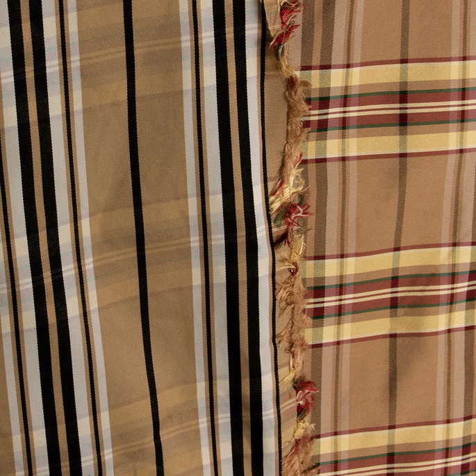 RK Classics Kate Silk Taffeta Plaid Khaki Fabric image 3 of 3
