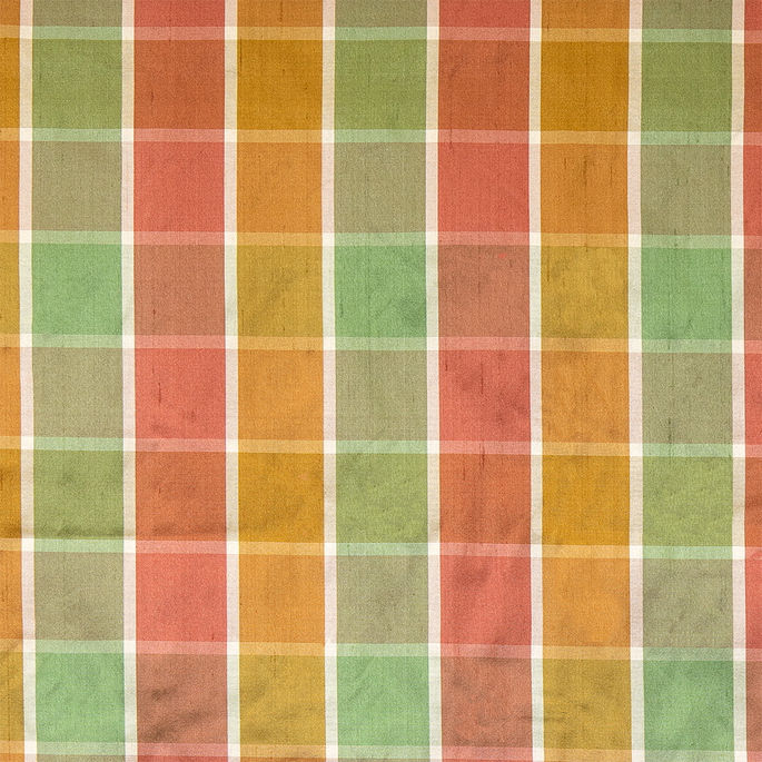 RK Classics Barbara Silk Dupioni Plaid Spring Fabric image 1 of 3