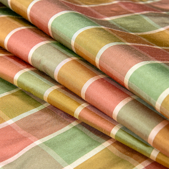 RK Classics Barbara Silk Dupioni Plaid Spring Fabric image 2 of 3