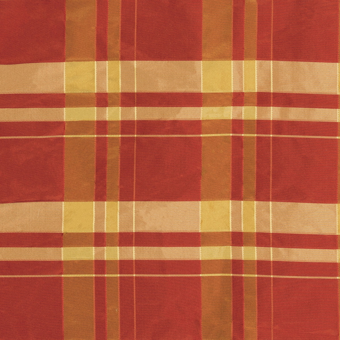 RK Classics Emily Silk Satin Plaid Scarlet Fabric image 1 of 2