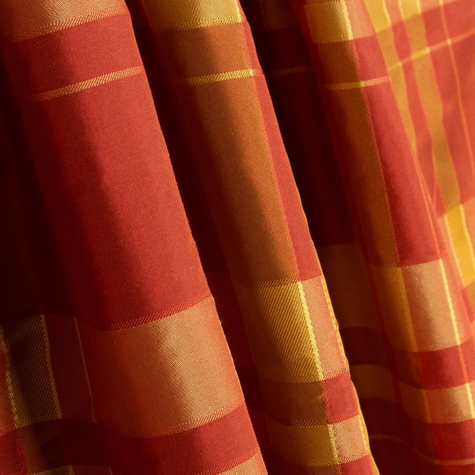 RK Classics Emily Silk Satin Plaid Scarlet Fabric image 2 of 2