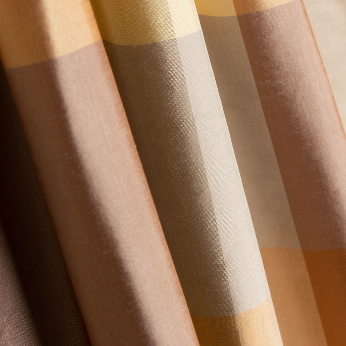 RK Classics Roselyn Silk Dupioni Plaid Peach Fabric image 2 of 2