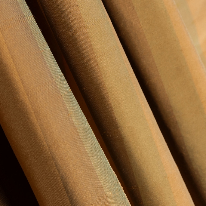 RK Classics Sheryl Silk Dupioni Stripe Golden Brown Fabric image 2 of 2