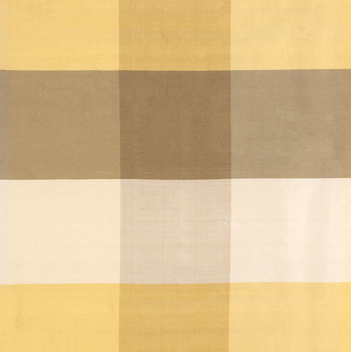 RK Classics Tina Silk Dupioni Plaid Neutral Fabric image 1 of 2