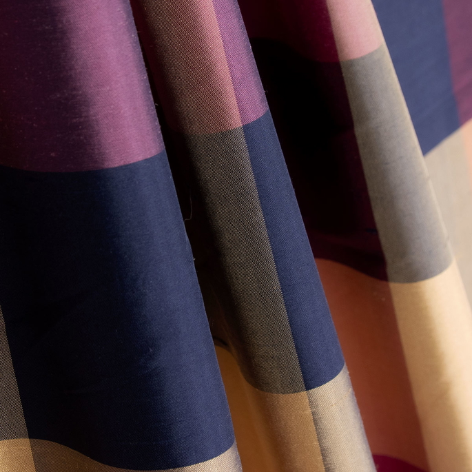 RK Classics Katherine Silk Dupioni Plaid Amethyst Fabric image 2 of 2