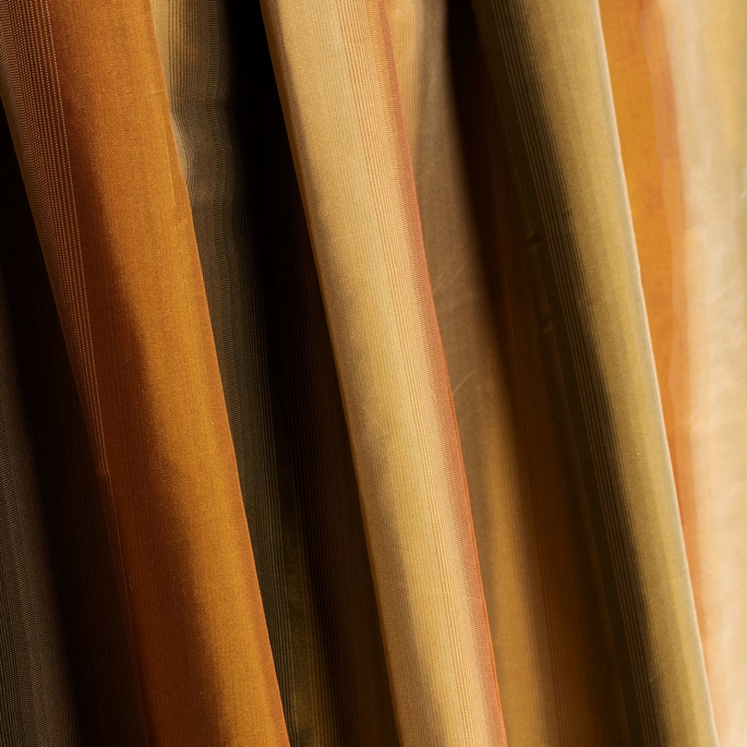 RK Classics Martina Silk Taffeta Stripe Burnt Orange Fabric image 2 of 2