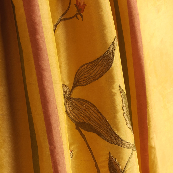 RK Classics Freya Silk Embroidery Taffeta Yellow Fabric image 2 of 2