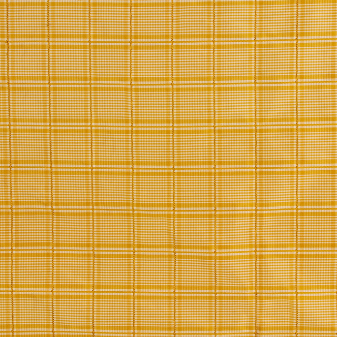 RK Classics Willow Silk Dupioni Plaid Munsell Yellow Fabric image 1 of 2