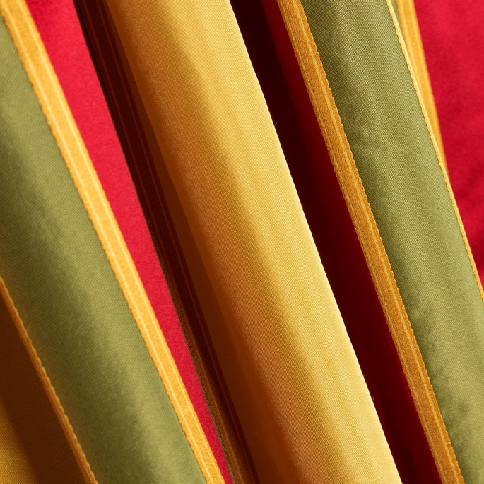 RK Classics Evelyn Silk Satin Stripe Golden Garden Fabric image 2 of 2